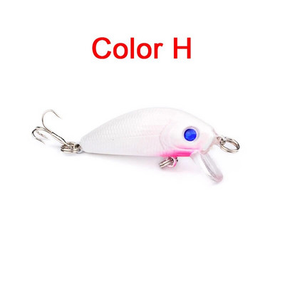Püügilant Spinning 50mm 3,6g 3d Eyes Crankbait Wobbler Kunstlikud landid plastikust kõva söödaga kalastustarvete landikomplekt