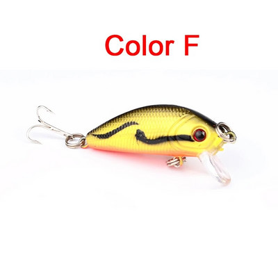 Püügilant Spinning 50mm 3,6g 3d Eyes Crankbait Wobbler Kunstlikud landid plastikust kõva söödaga kalastustarvete landikomplekt