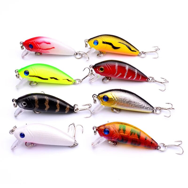 Püügilant Spinning 50mm 3,6g 3d Eyes Crankbait Wobbler Kunstlikud landid plastikust kõva söödaga kalastustarvete landikomplekt