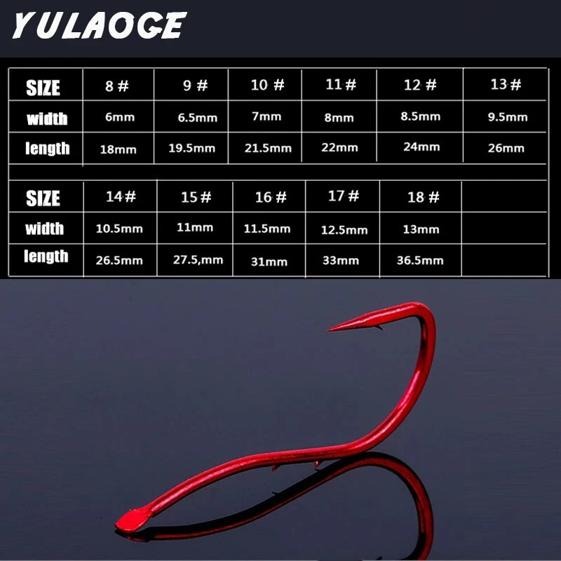 20tk/kott Red Konksud kahe varrega ogadega söödahoidja konks elussöödapüügiks rannapüügiks elussööt Fishhook