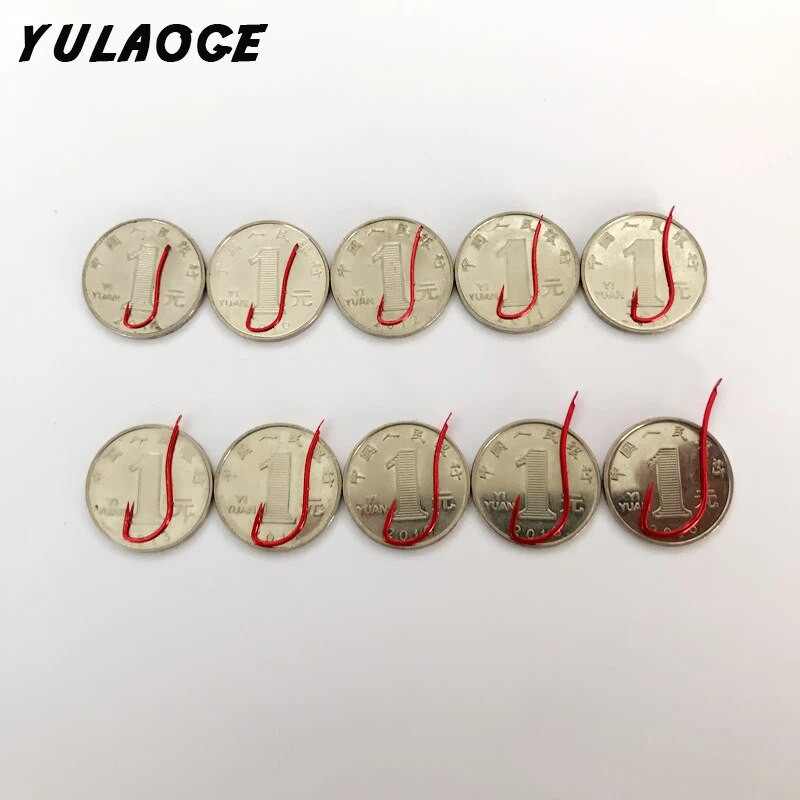 20tk/kott Red Konksud kahe varrega ogadega söödahoidja konks elussöödapüügiks rannapüügiks elussööt Fishhook