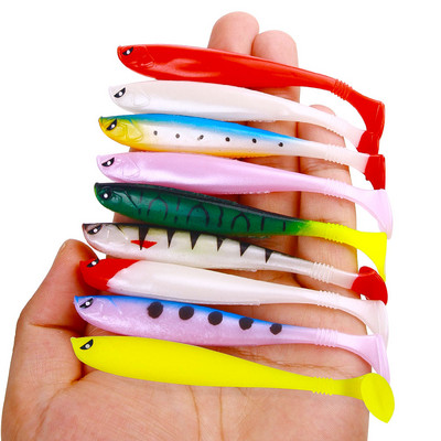 6 buc. 9 cm 4 g Momeală de pescuit din silicon moale Minnow de apă sărată Viermi de apă dulce Wobblers Momeală artificială Bass Tackle Jigs