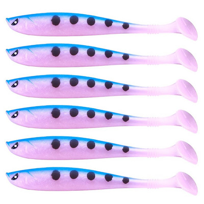 6tk 9cm 4g pehmest silikoonist püügilant Minnow soolase vee magevee ussid voblerid kunstsööda bassi tõlkes