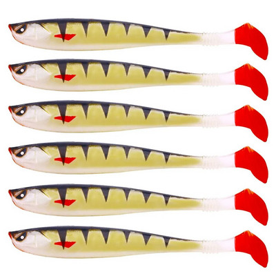 6tk 9cm 4g pehmest silikoonist püügilant Minnow soolase vee magevee ussid voblerid kunstsööda bassi tõlkes