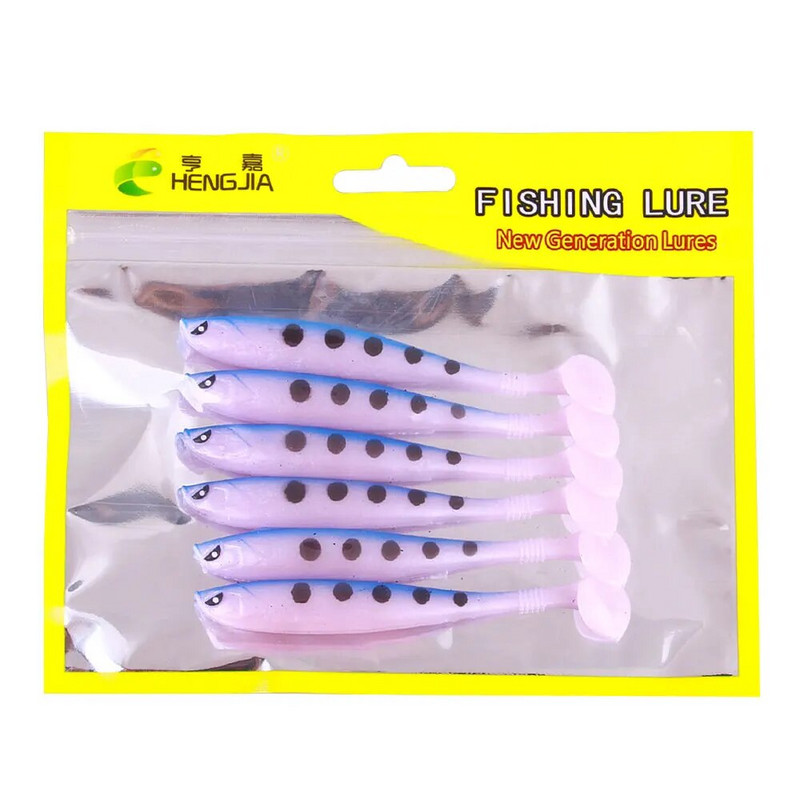 6tk 9cm 4g pehmest silikoonist püügilant Minnow soolase vee magevee ussid voblerid kunstsööda bassi tõlkes