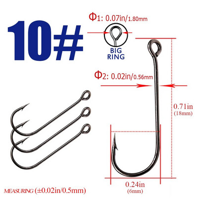10tk / 30tk suurte silmadega õngekonksud Fish Round Bent Joint Hook gamakatsu