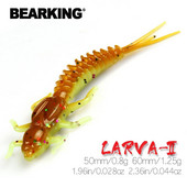 BEARKING noua Larva Naluci Moale 50mm 60mm Naluci Artificiale de Pescuit Silicon Bass Stiuca Minnow Swimbait Jigging Plastic Momeli Vierme