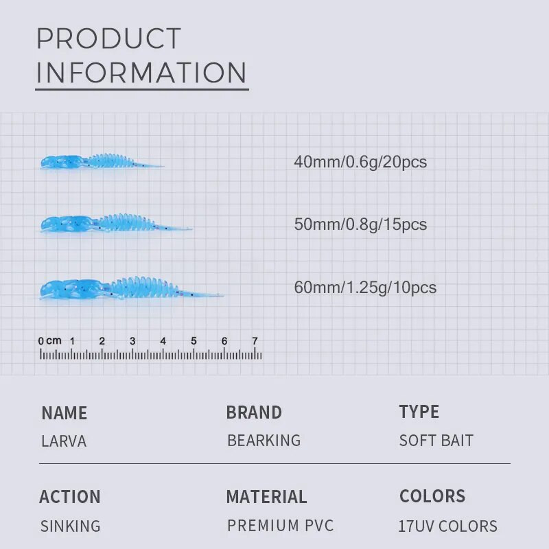BEARKING noua Larva Naluci Moale 50mm 60mm Naluci Artificiale de Pescuit Silicon Bass Stiuca Minnow Swimbait Jigging Plastic Momeli Vierme