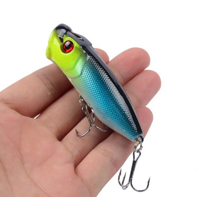 1 KOM mamac za ribolov topwater popper bait 6,5 cm 12 g tvrdi mamac umjetni vobleri plastični pribor za pecanje sa 6 udica