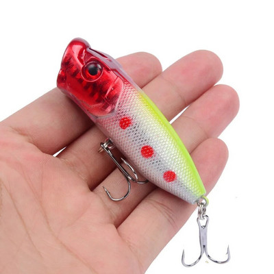 1 KOM mamac za ribolov topwater popper bait 6,5 cm 12 g tvrdi mamac umjetni vobleri plastični pribor za pecanje sa 6 udica