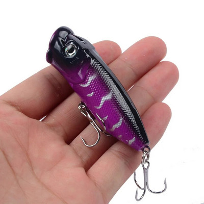 1 KOM mamac za ribolov topwater popper bait 6,5 cm 12 g tvrdi mamac umjetni vobleri plastični pribor za pecanje sa 6 udica