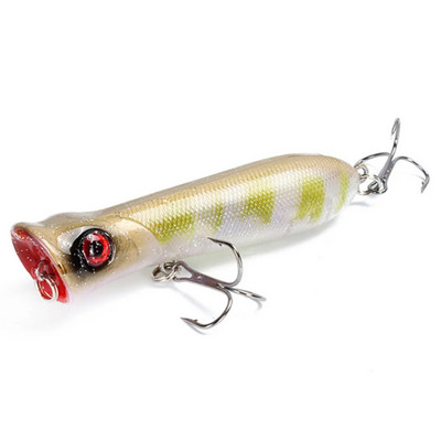 1tk Popper Fishing Vooblerid 3D Eyes 8cm 11,4g Topwater Hard Iscas Tehisplastist sööt Crankbait Pesca Carp Fishing