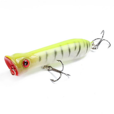 1tk Popper Fishing Vooblerid 3D Eyes 8cm 11,4g Topwater Hard Iscas Tehisplastist sööt Crankbait Pesca Carp Fishing