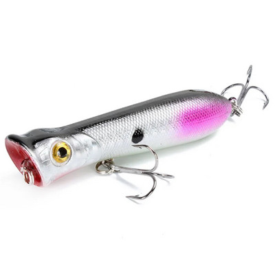 1tk Popper Fishing Vooblerid 3D Eyes 8cm 11,4g Topwater Hard Iscas Tehisplastist sööt Crankbait Pesca Carp Fishing