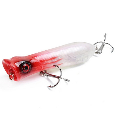 1tk Popper Fishing Vooblerid 3D Eyes 8cm 11,4g Topwater Hard Iscas Tehisplastist sööt Crankbait Pesca Carp Fishing