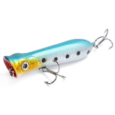 1tk Popper Fishing Vooblerid 3D Eyes 8cm 11,4g Topwater Hard Iscas Tehisplastist sööt Crankbait Pesca Carp Fishing