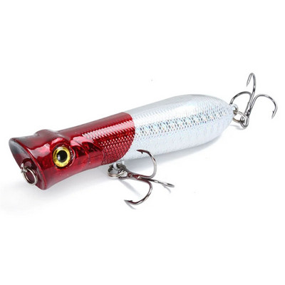 1tk Popper Fishing Vooblerid 3D Eyes 8cm 11,4g Topwater Hard Iscas Tehisplastist sööt Crankbait Pesca Carp Fishing