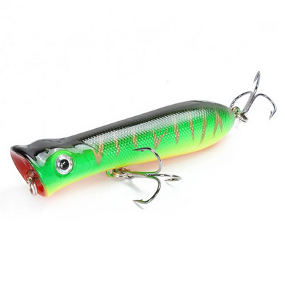 1tk Popper Fishing Vooblerid 3D Eyes 8cm 11,4g Topwater Hard Iscas Tehisplastist sööt Crankbait Pesca Carp Fishing