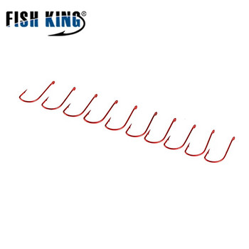 FISH KING 10-50 τεμ. SODE Fishhooks High Carbon Steel Γάντζοι ψαρέματος κυπρίνου με δακτυλιωτό αγκαθωτό Μονό αγκίστρι με μάτι για ψάρεμα