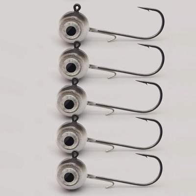 Big Eyes Jig Head õngekonksud mustad konksuga 1,8 g 3,5 g 5 g 7 g 10 g kalapeaga kalakonks pehmete ussipüügitarvete jaoks.