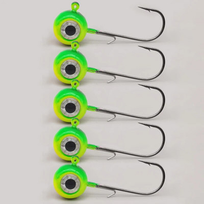 Big Eyes Jig Head õngekonksud mustad konksuga 1,8 g 3,5 g 5 g 7 g 10 g kalapeaga kalakonks pehmete ussipüügitarvete jaoks.