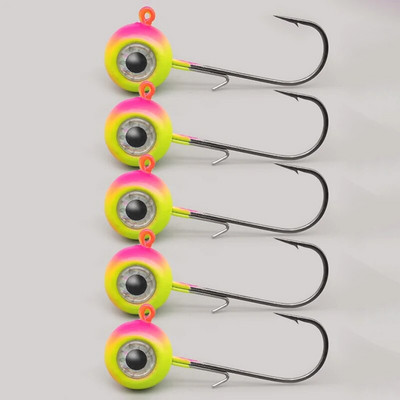 Big Eyes Jig Head õngekonksud mustad konksuga 1,8 g 3,5 g 5 g 7 g 10 g kalapeaga kalakonks pehmete ussipüügitarvete jaoks.