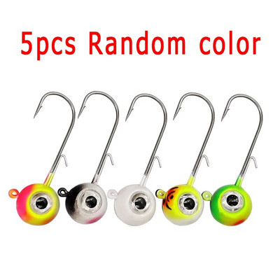 Big Eyes Jig Head õngekonksud mustad konksuga 1,8 g 3,5 g 5 g 7 g 10 g kalapeaga kalakonks pehmete ussipüügitarvete jaoks.
