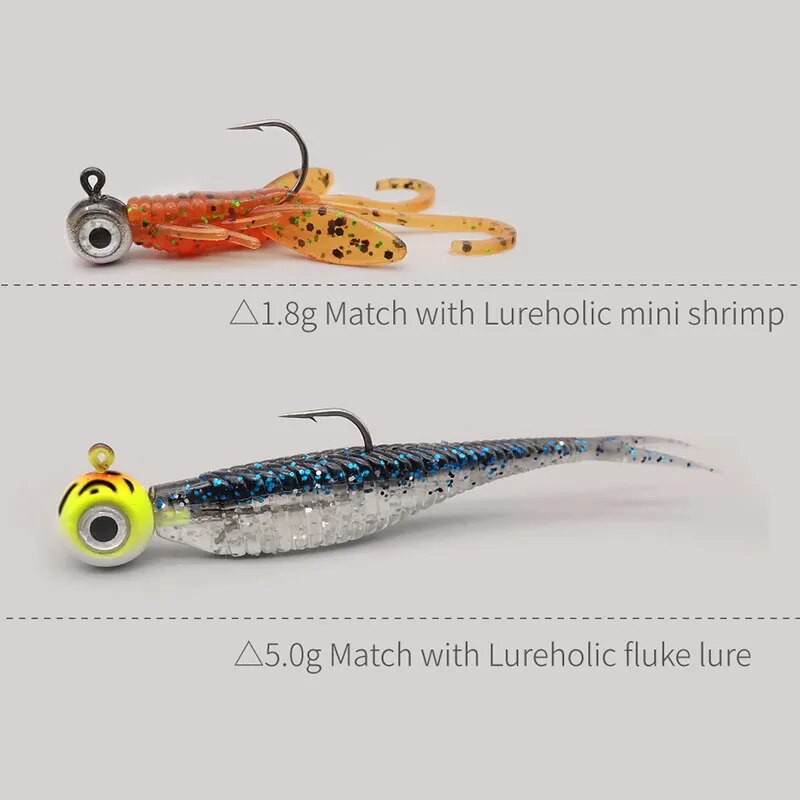 „Big Eyes Jig Head“ žvejybos kabliukai su Mustad kabliu 1,8 g 3,5 g 5 g 7 g 10 g žuvies galvutės kabliukas minkštiems kirminų žvejybos reikmenims „pasidaryk pats“ rinkinys