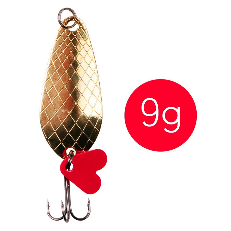 1 KOM Metalna žlica za vrtenje, 9 g, 7 cm mamac za ribolov, tvrdi mamci, šljokice, buka, umjetni mamac s udicom za visoke tonove