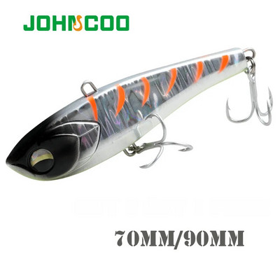 JOHNCOO 70mm/90mm Vibration Sinking Lures Zimska varalica za ribolov Lipless VIB varalica za ribolov Wobbler Ice Balance Ribolov štuke