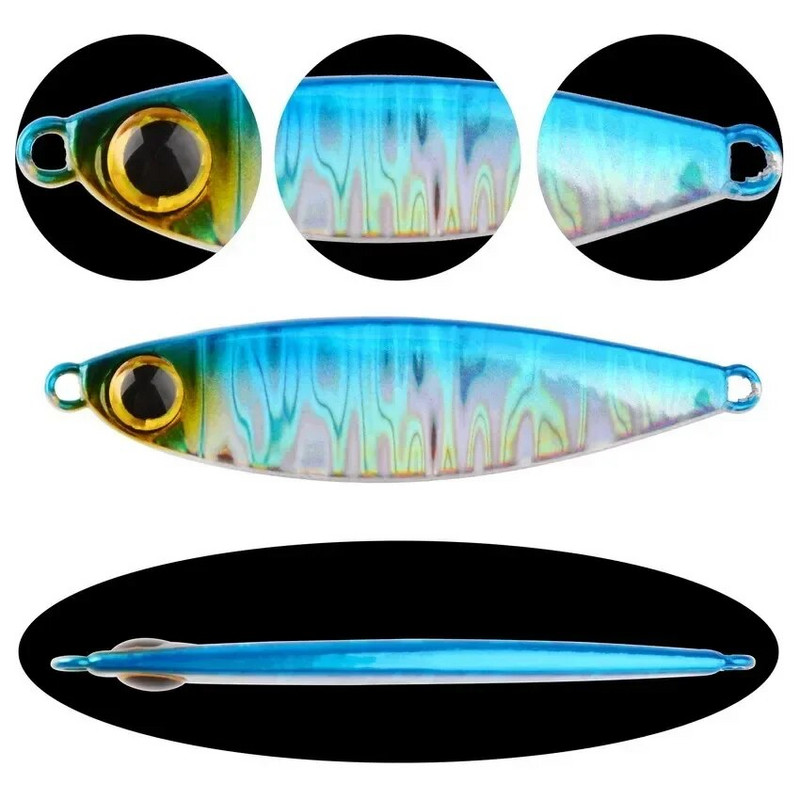 1 tk kalapüügi landid Metallist jigibass kalapüügitarbed, merevee sööt 15g aeglane jigging peibutis kõva kunstlik sööt Tuunikala trollimine