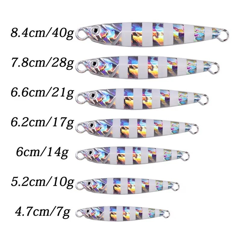 1tk metallist valatud jigilusikaga landid 7g-10g-14g-17g-21g-28g-40g kaldaheitmise lusikas Merevee meriahvena kalapüügi landitarbed