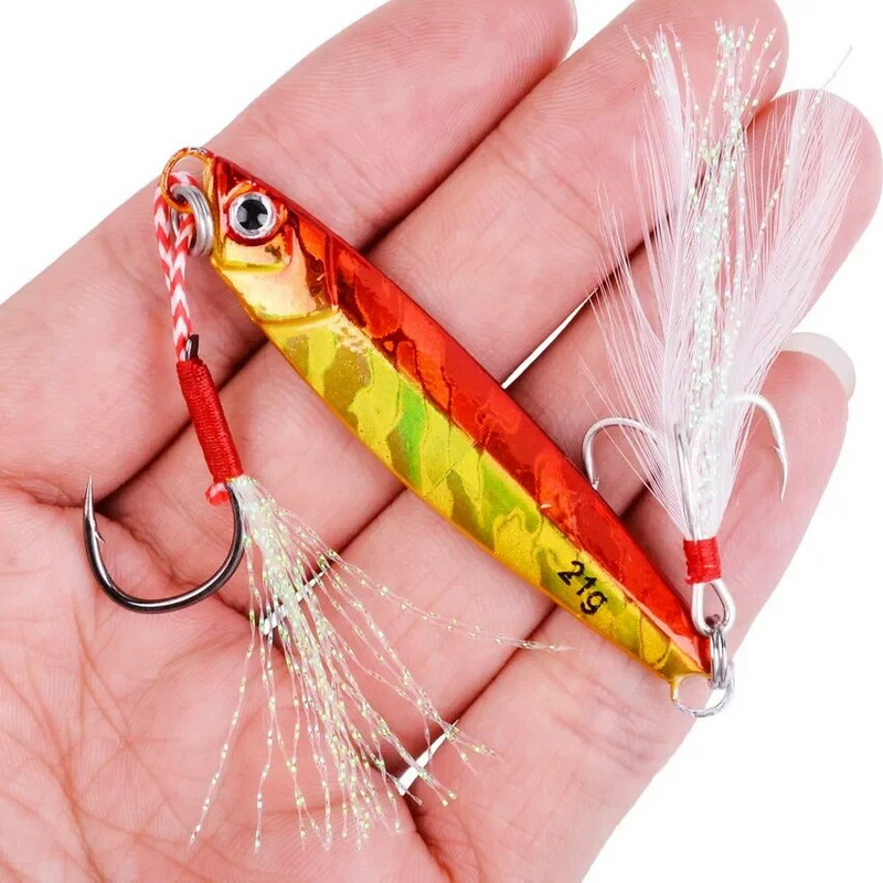 1tk metallist valatud jigilusikaga landid 7g-10g-14g-17g-21g-28g-40g kaldaheitmise lusikas Merevee meriahvena kalapüügi landitarbed