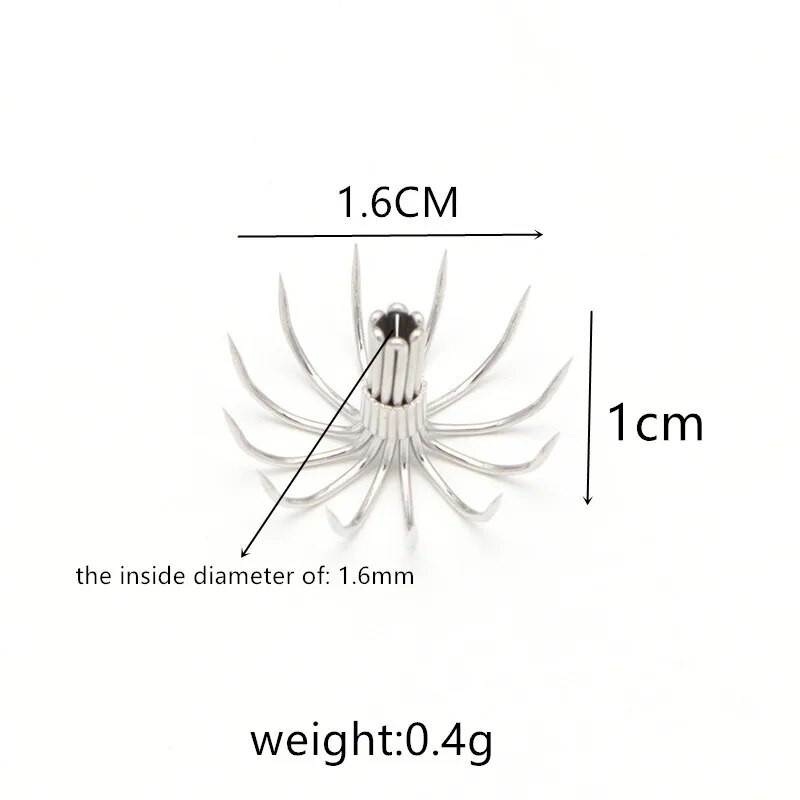 20 tk/partii kalmaari konks Puidust krevetikonks roostevabast terasest merepüügikonks 2,0/1,6/1,4 cm