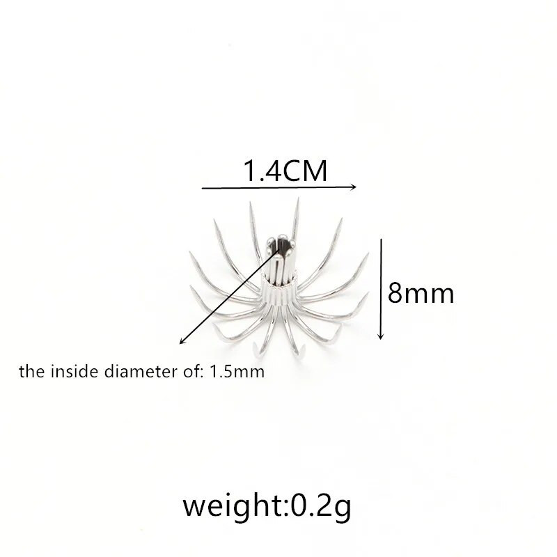 20 tk/partii kalmaari konks Puidust krevetikonks roostevabast terasest merepüügikonks 2,0/1,6/1,4 cm