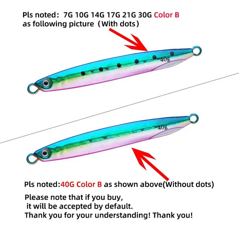1 tk Metallist valurakendaja 7G 10G 21G 30G 40G kaldal Drag Cast Jigging Lusikas Püügilant Kunstsööt Tackle Landid Kalapüük