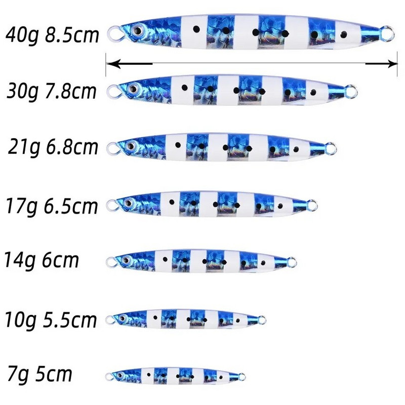 1 tk Metallist valurakendaja 7G 10G 21G 30G 40G kaldal Drag Cast Jigging Lusikas Püügilant Kunstsööt Tackle Landid Kalapüük