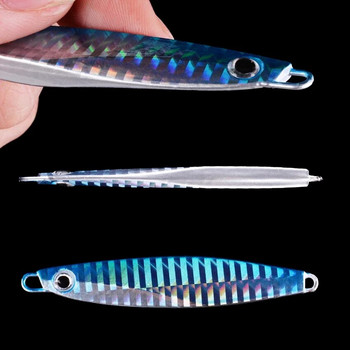 Metal Jig Fishing Lure Bass Fishing Jigs Weights 60g 80g Holographic Trolling Saltwater Lures Isca Artificial Fish Tackle Pike