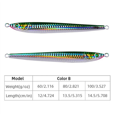 1 tk. Merepüügi Aeglane Jig Metallist lusikas Laser Kunstsööda Paadiga Kalapüügi Jig Lands 60/80/100g Hard Fish Püügilandid