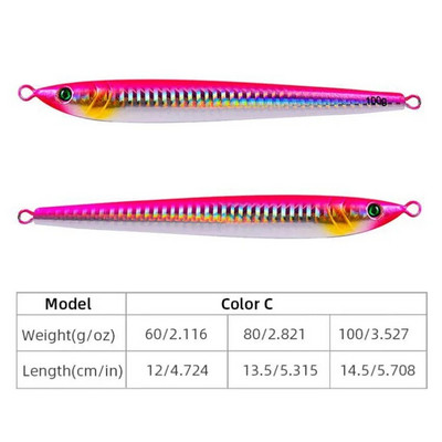 1 tk. Merepüügi Aeglane Jig Metallist lusikas Laser Kunstsööda Paadiga Kalapüügi Jig Lands 60/80/100g Hard Fish Püügilandid