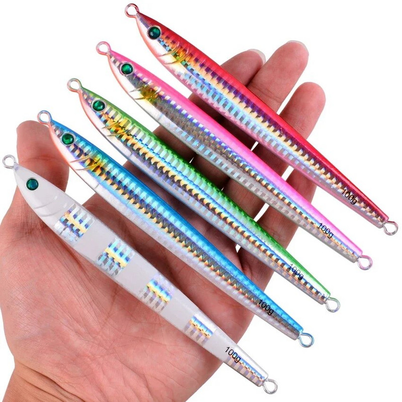 1 tk. Merepüügi Aeglane Jig Metallist lusikas Laser Kunstsööda Paadiga Kalapüügi Jig Lands 60/80/100g Hard Fish Püügilandid