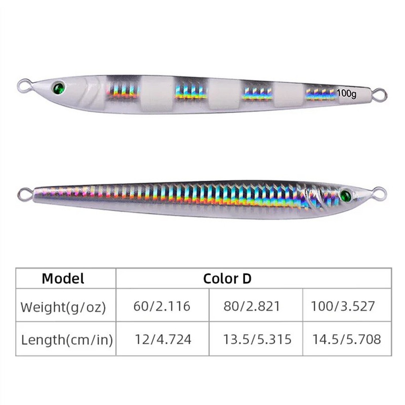 1 tk. Merepüügi Aeglane Jig Metallist lusikas Laser Kunstsööda Paadiga Kalapüügi Jig Lands 60/80/100g Hard Fish Püügilandid