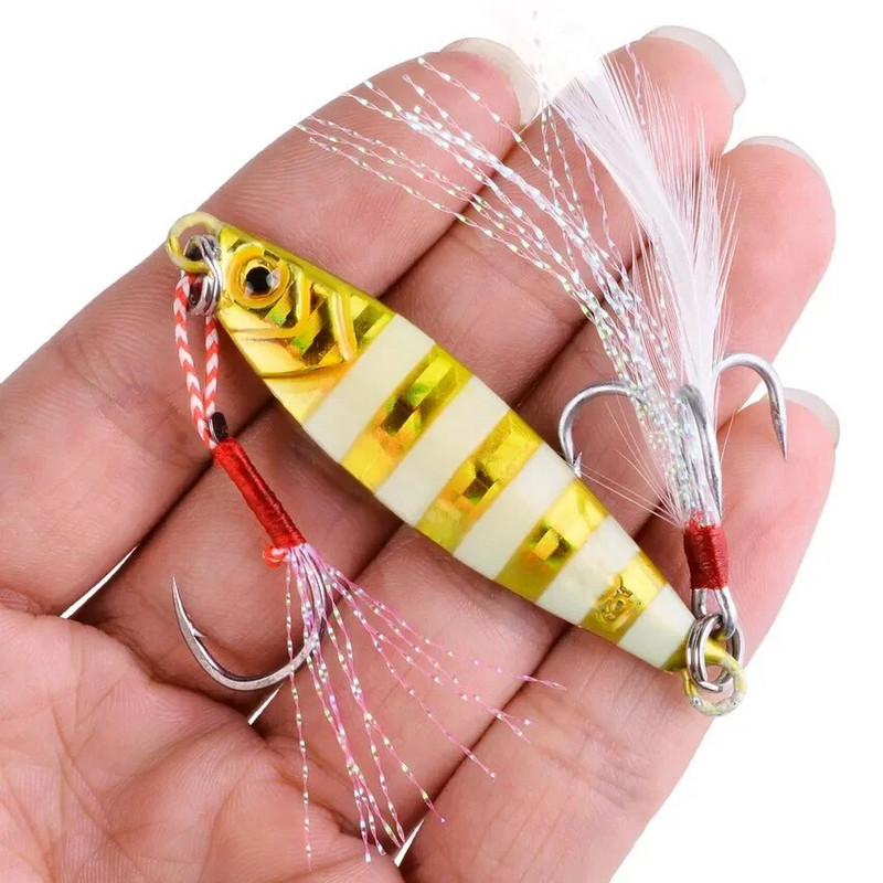 1 tk helendav metallist jigimislusikas 20G kaldaheitmise jigi lohistamisega meriahvena peibutis kunstsöödaga kalapüügitarbed roheline valge