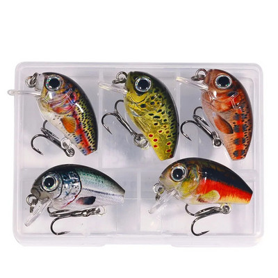 5 ΤΕΜ/Σετ Mini Crankbait Wobbler Box for Pike/Trolling Rattling Baits Set Crankbait Fishing Lure Bass Perch Fishing Tackle Lures