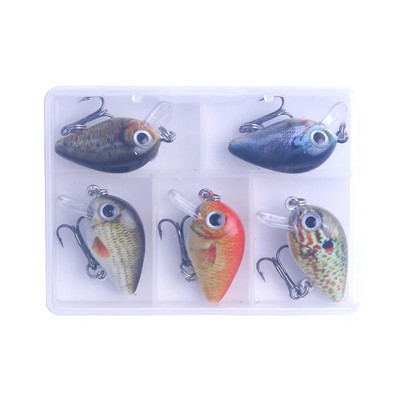 5 ΤΕΜ/Σετ Mini Crankbait Wobbler Box for Pike/Trolling Rattling Baits Set Crankbait Fishing Lure Bass Perch Fishing Tackle Lures