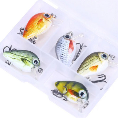 5 ΤΕΜ/Σετ Mini Crankbait Wobbler Box for Pike/Trolling Rattling Baits Set Crankbait Fishing Lure Bass Perch Fishing Tackle Lures