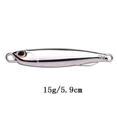 1tk Spoon Metal Jigs Hõbedased konksudega kalapüügi landid 7g 10g 15g 20g 30g 40g galvaniseeritud kalapüügi landid Bait Makrell Bass