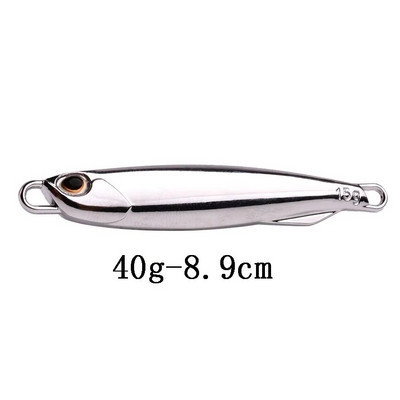 1tk Spoon Metal Jigs Hõbedased konksudega kalapüügi landid 7g 10g 15g 20g 30g 40g galvaniseeritud kalapüügi landid Bait Makrell Bass