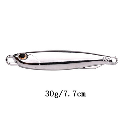 1tk Spoon Metal Jigs Hõbedased konksudega kalapüügi landid 7g 10g 15g 20g 30g 40g galvaniseeritud kalapüügi landid Bait Makrell Bass