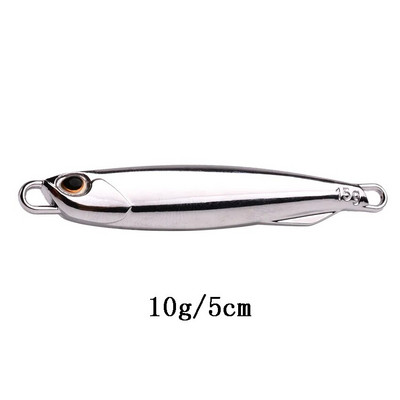 1tk Spoon Metal Jigs Hõbedased konksudega kalapüügi landid 7g 10g 15g 20g 30g 40g galvaniseeritud kalapüügi landid Bait Makrell Bass